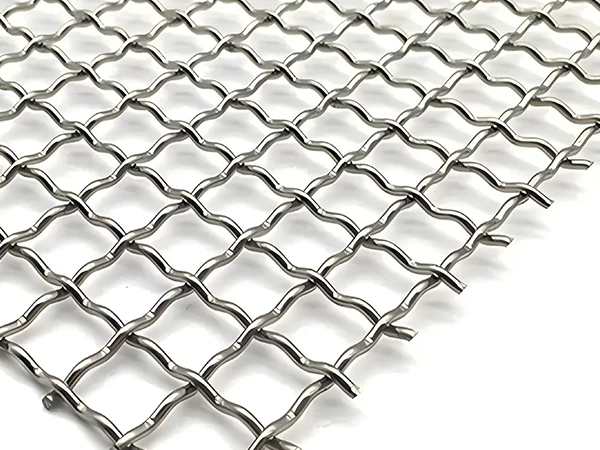 A piece of crimped wire mesh