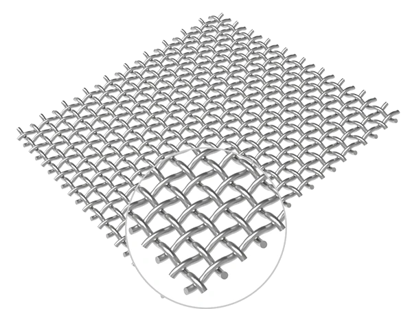 Model of double crimped wire mesh