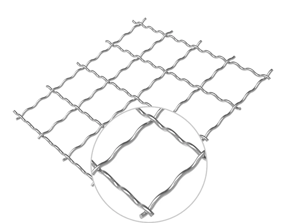 Model of double intermediate crimped wire mesh