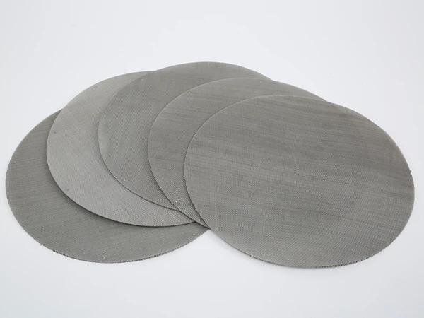 Many round filter discs stacked together