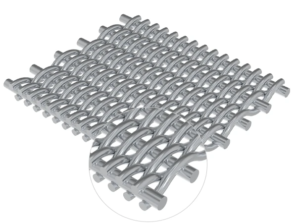 A piece of plain dutch weave mesh placed on a flat surface