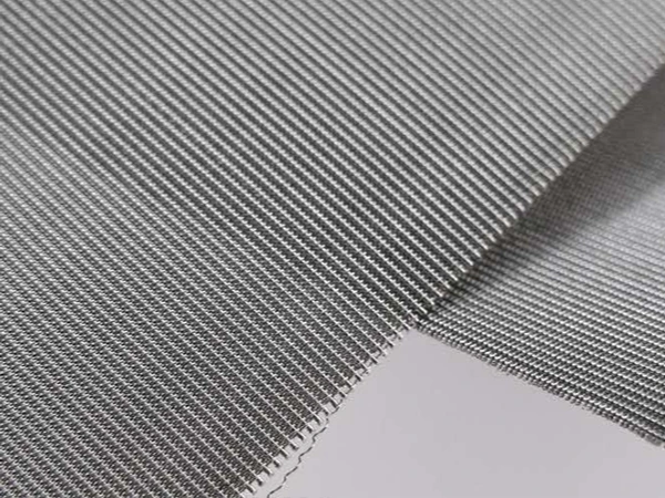 A piece of stainless steel dutch weave mesh
