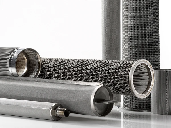 Several different types of stainless steel filter elements