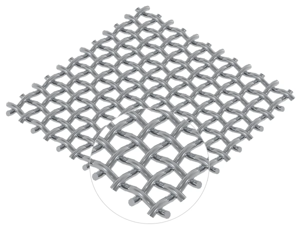 A piece of plain weave mesh placed on a flat surface